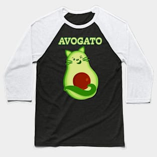 Avocado Keto Kitty Cat Winks At You Baseball T-Shirt